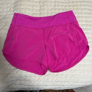 Pink Lululemon Speed Up Shorts